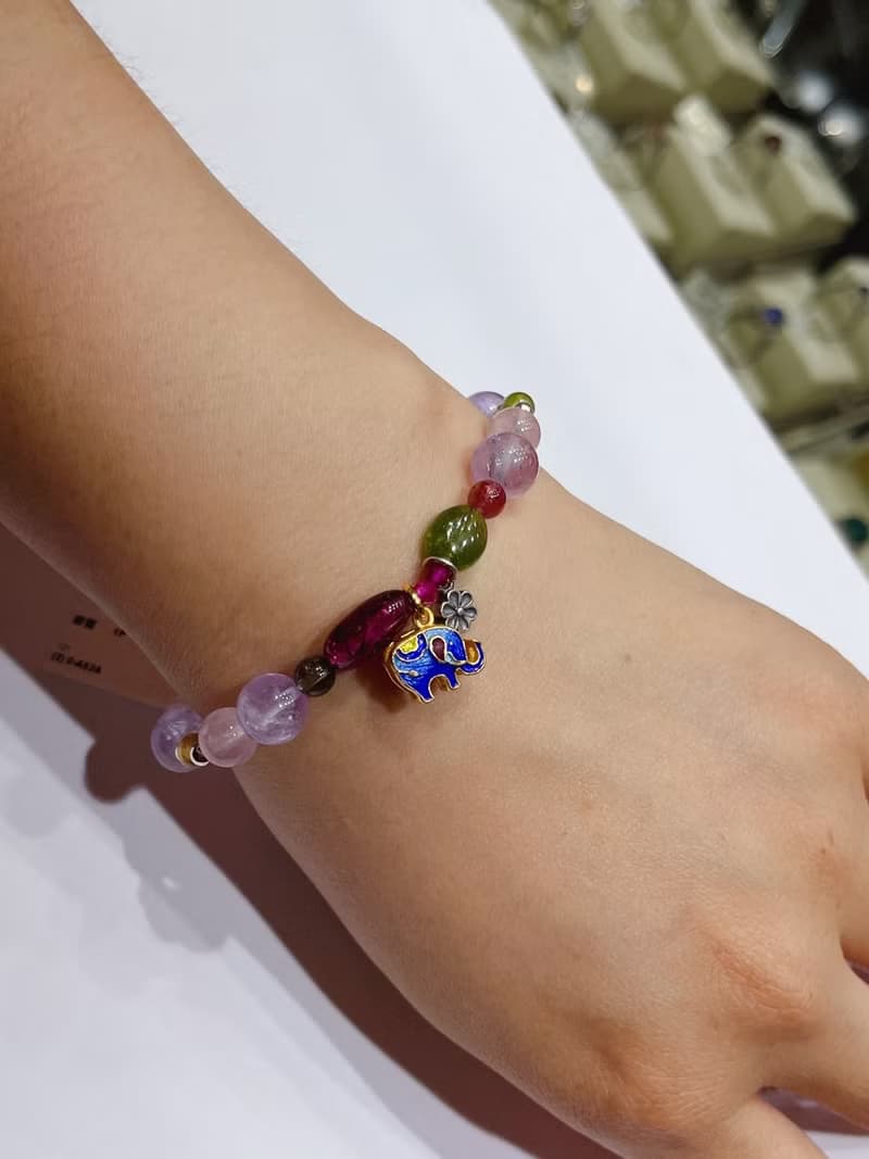 寶麗金珠寶-天然碧璽水晶銀飾手鍊