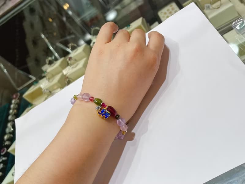 寶麗金珠寶-天然碧璽水晶銀飾手鍊