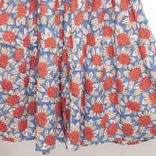 木刻印純棉裙子 印度純棉蓋印蛋糕裙 手工蓋印木刻印長裙-紅玫瑰