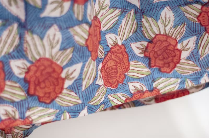 木刻印純棉裙子 印度純棉蓋印蛋糕裙 手工蓋印木刻印長裙-紅玫瑰