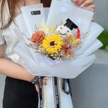 畢業花束 \暖陽\ 向日葵花束 乾燥花束 畢業快樂
