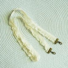 Lovely【荷葉蕾絲15mm總長60公分、米】大人版口罩掛繩