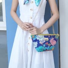 【萌兔森林】可調節長短鏈條帆布斜背包/餃子包/單肩包母親節禮物