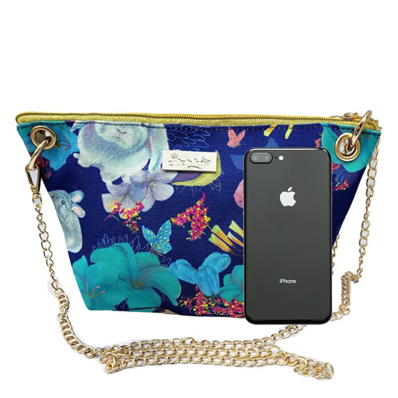 【萌兔森林】可調節長短鏈條帆布斜背包/餃子包/單肩包母親節禮物