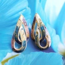 Vintage Jewelry 西洋古董飾品 復古 粉彩拉絲色彩 針式耳環