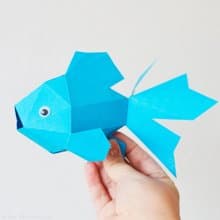 DIY Paper Fish, 3D Papercraft Printable PDF