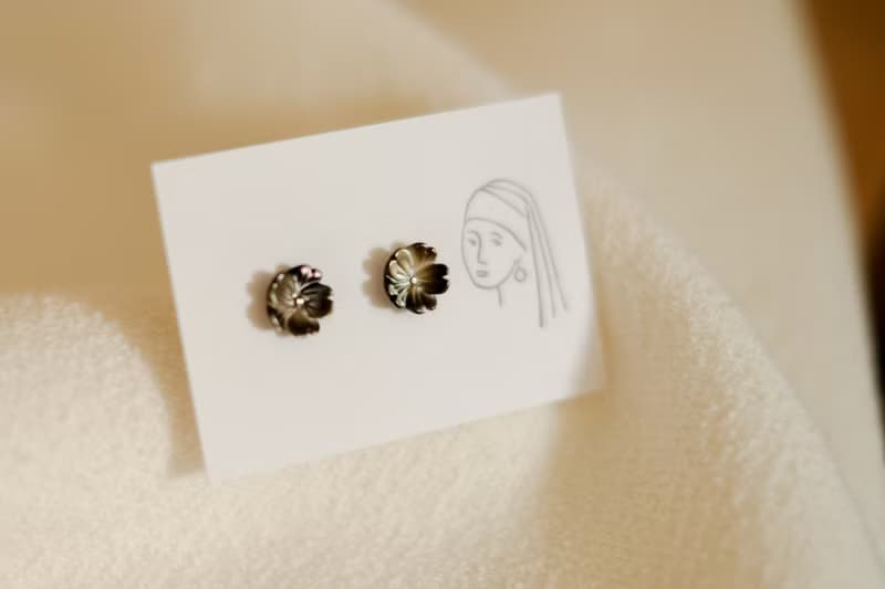 【溫柔白色】8mm 小櫻花 天然白貝殼貝母 全925純銀耳釘/耳夾
