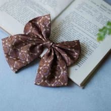 古董領帶改製手工領結-巧克力脆片-咖啡-學院風雙層領結別針-畢業