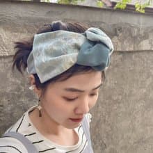 湖水綠 鬆緊寬髮帶
