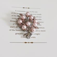 vintage jewelry 典雅粉色珍珠花束萊茵別針