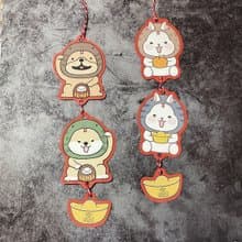 創意春聯 / 可愛造型新年掛飾 / 柚子兔柴犬法鬥 (2種款式選擇)