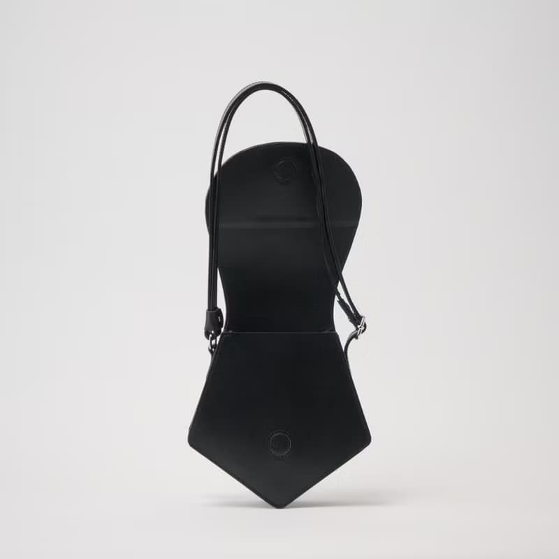 【leather shoulder penta black】レザー/ショルダーバッグ/ハンドバッグ/五角形