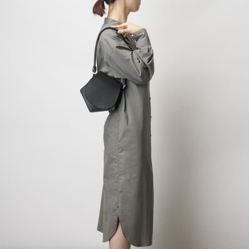 【leather shoulder penta black】レザー/ショルダーバッグ/ハンドバッグ/五角形