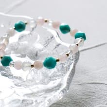 天河石 切割面粉晶 藍光月亮石 水晶 手鏈 手鍊 天然石 琉璃苣