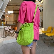 Lime Little Canvas Tote / Weekend bag / Shopping bag