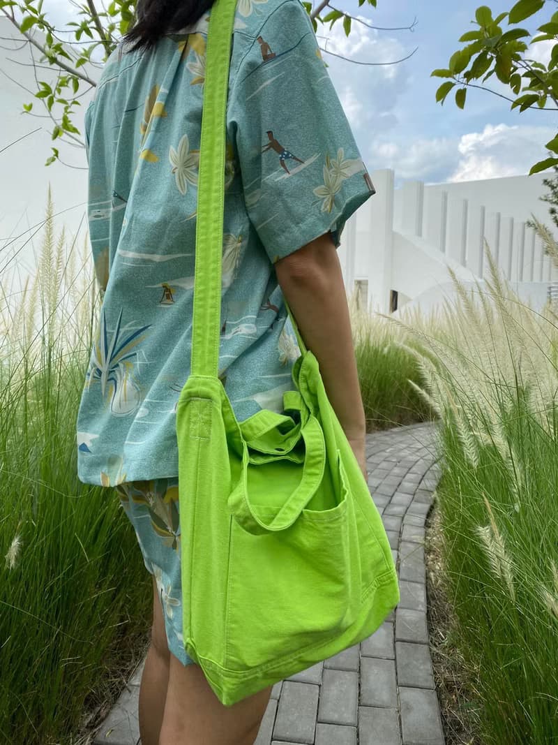 Lime Little Canvas Tote / Weekend bag / Shopping bag