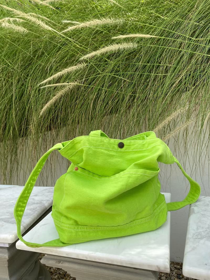 Lime Little Canvas Tote / Weekend bag / Shopping bag