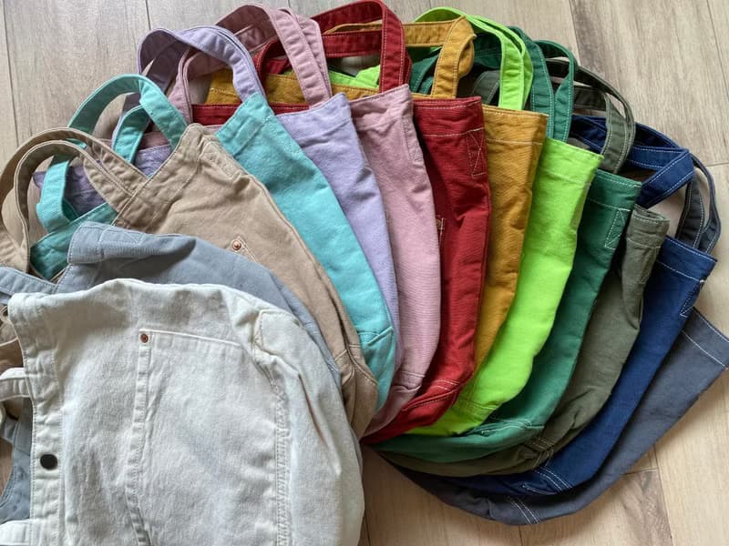 Lime Little Canvas Tote / Weekend bag / Shopping bag