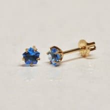 【Second Earrings】 18K 黃金藍晶五邊形切割耳環