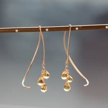 14kgf-citrine half curl pierced earrings