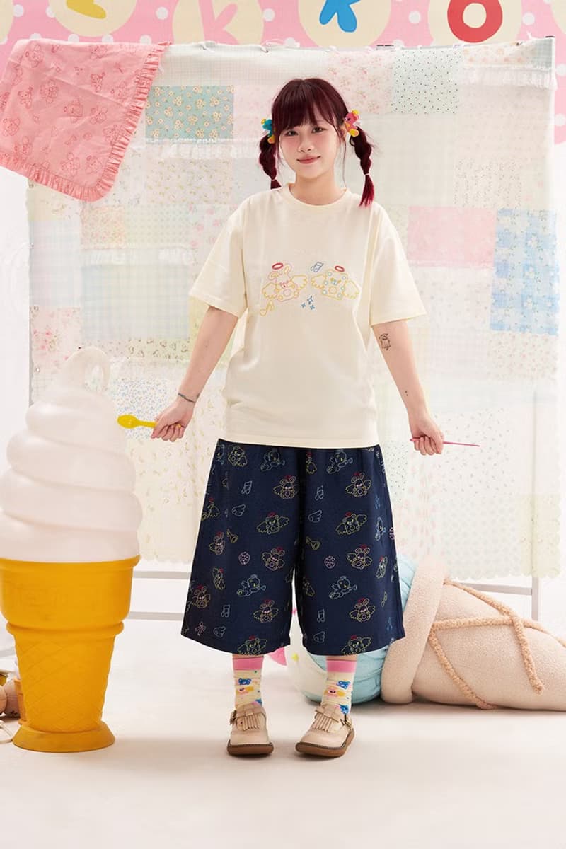 動物天使刺繡T恤短袖 可愛純棉夏裝卡通
