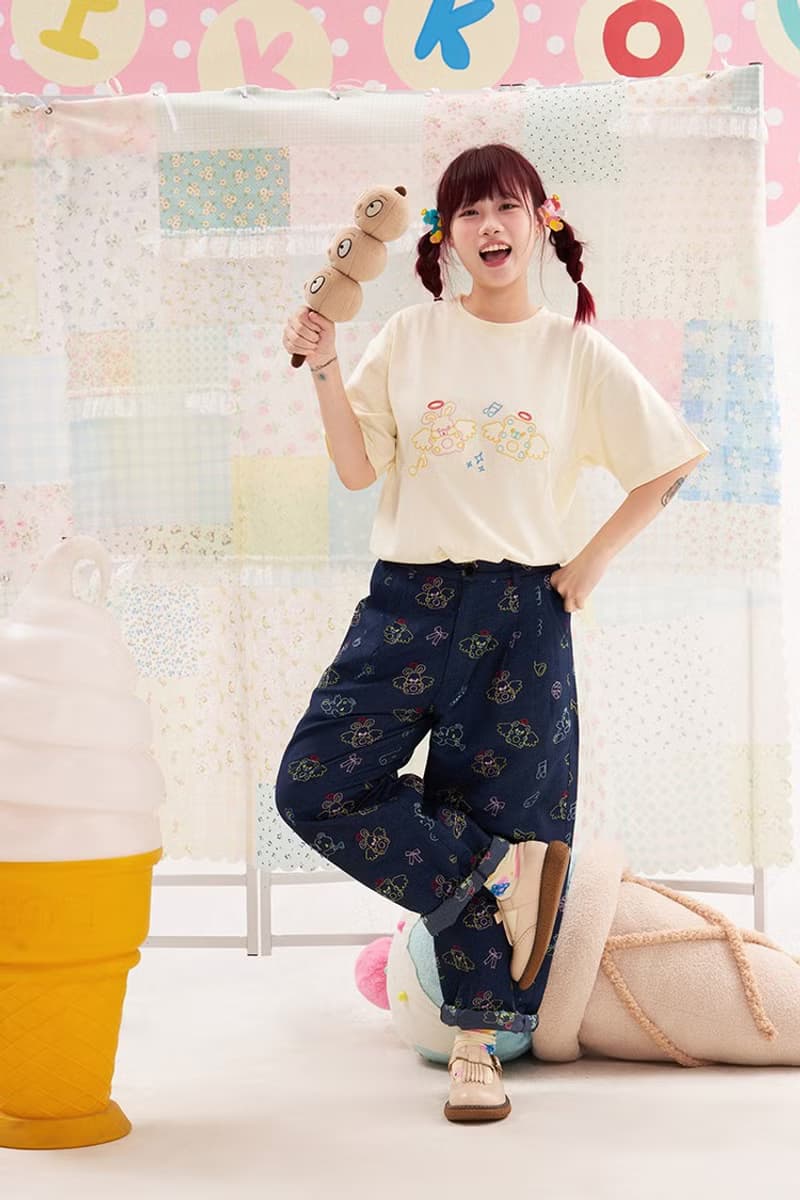 動物天使刺繡T恤短袖 可愛純棉夏裝卡通
