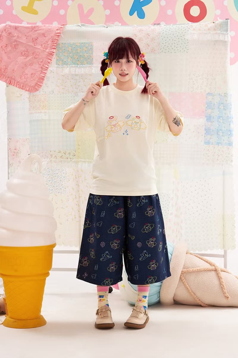 動物天使刺繡T恤短袖 可愛純棉夏裝卡通