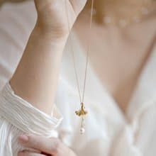 永恆  銀杏鎖骨項鍊。14kgf