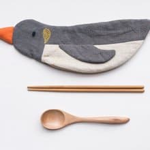 Penguin travel cutlery pouch case - Ash