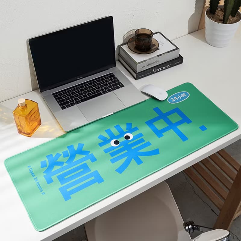 營業中電競游戲滑鼠墊 休息中超大辦公桌墊 可愛滑鼠墊