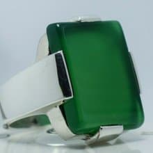 Green Yemeni Aqeeq Ring Sterling silver ring