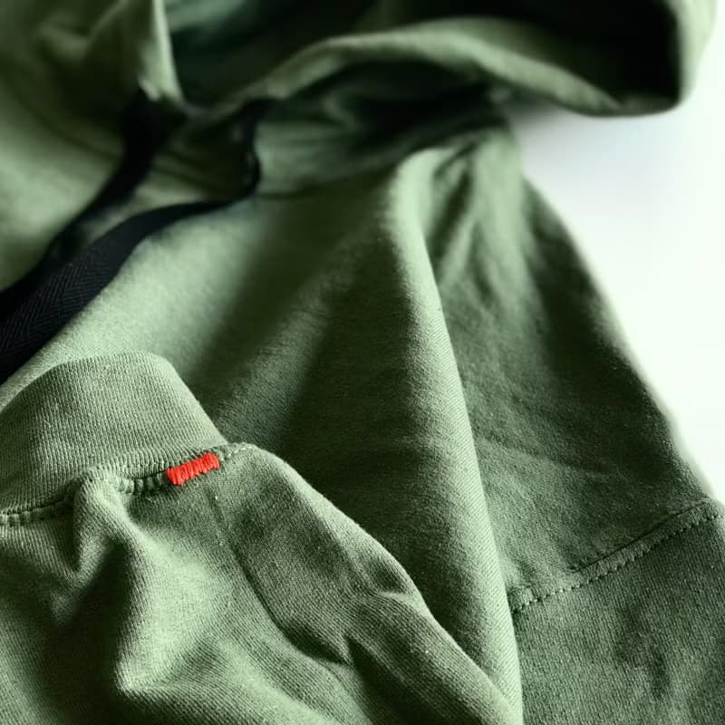 Big silhouette hoodie / smoke green / plain / hand embroidery / unisex