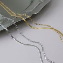 【NEW新品上市】率性。扁蛇雙層項鍊