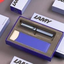 【雷雕刻字】LAMY 鋼珠筆 限量單入筆套禮盒/AL star 2024-冰霜藍