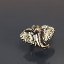 圖像系列-小花象925銀開口戒