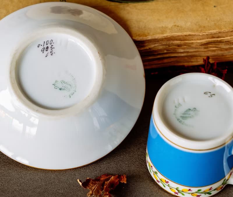 新藝術碎花藍釉濃縮咖啡杯 - 西洋古董