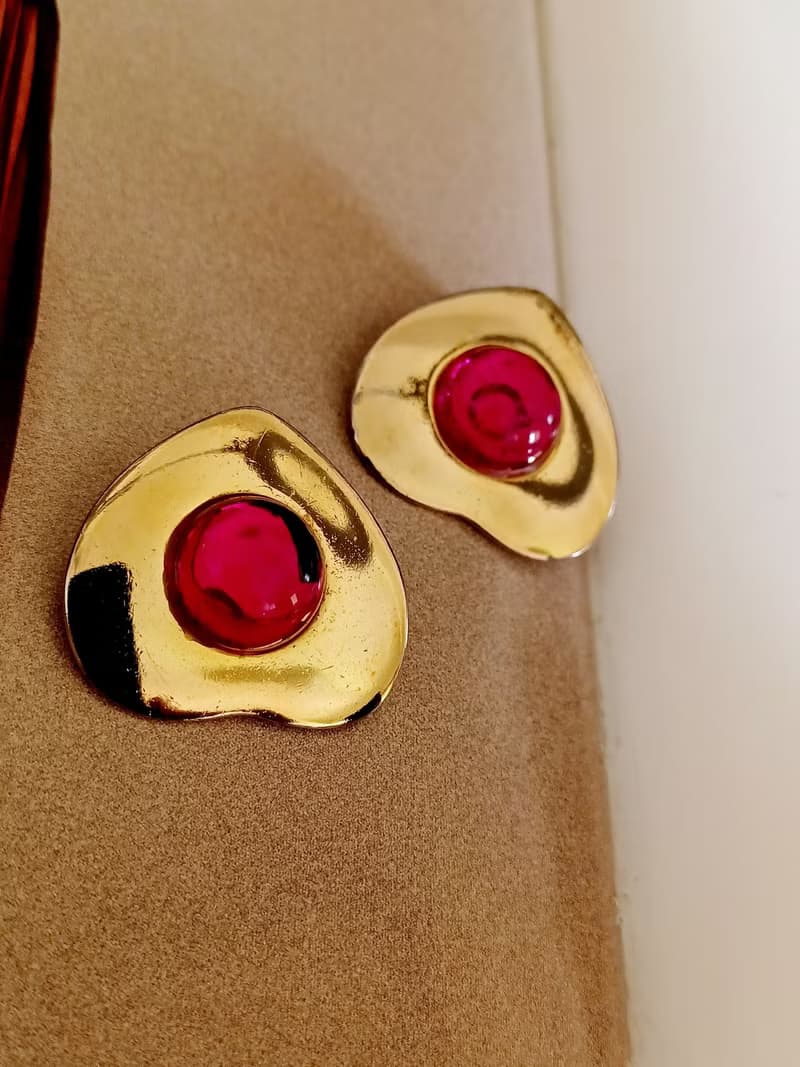 vintage jewelry  Liz Claiborne 經典紅心皇后 夾式耳環