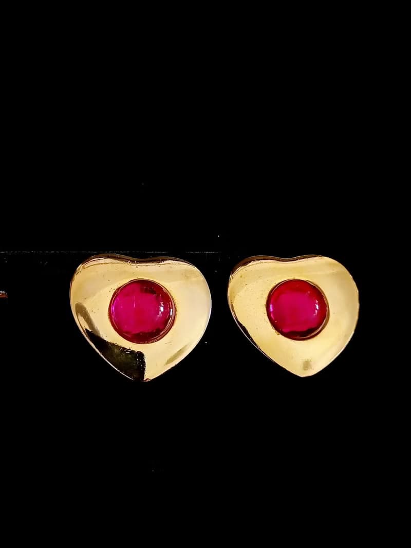 vintage jewelry  Liz Claiborne 經典紅心皇后 夾式耳環