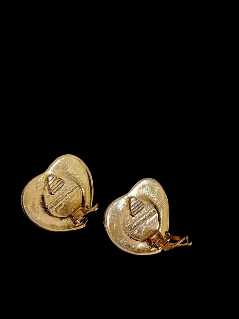 vintage jewelry  Liz Claiborne 經典紅心皇后 夾式耳環