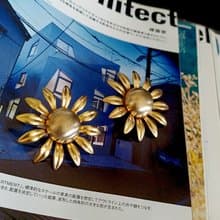 vintage jewelry  典雅霧金太陽花夾式耳環