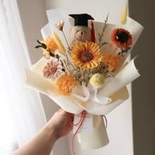 畢業熊花束 陽光橘太陽花花束 向日葵 生日 週年 畢業禮物 老師禮