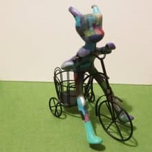 【手工雕塑】騎單車的小惡魔 雕塑工藝品 編號 NO.6