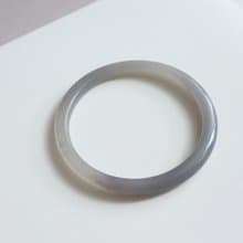 天然冰底煙紫和田玉手鐲手環 高品質煙紫美人條 冰冰透透 60圈口