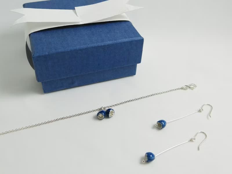 Clochette青花瓷純銀手鍊/青花瓷飾品