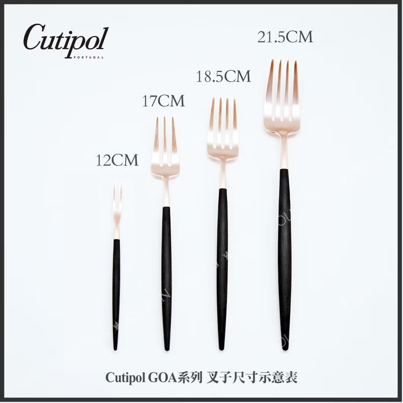 葡萄牙Cutipol GOA系列藍銀12cm迷你水果叉四件組