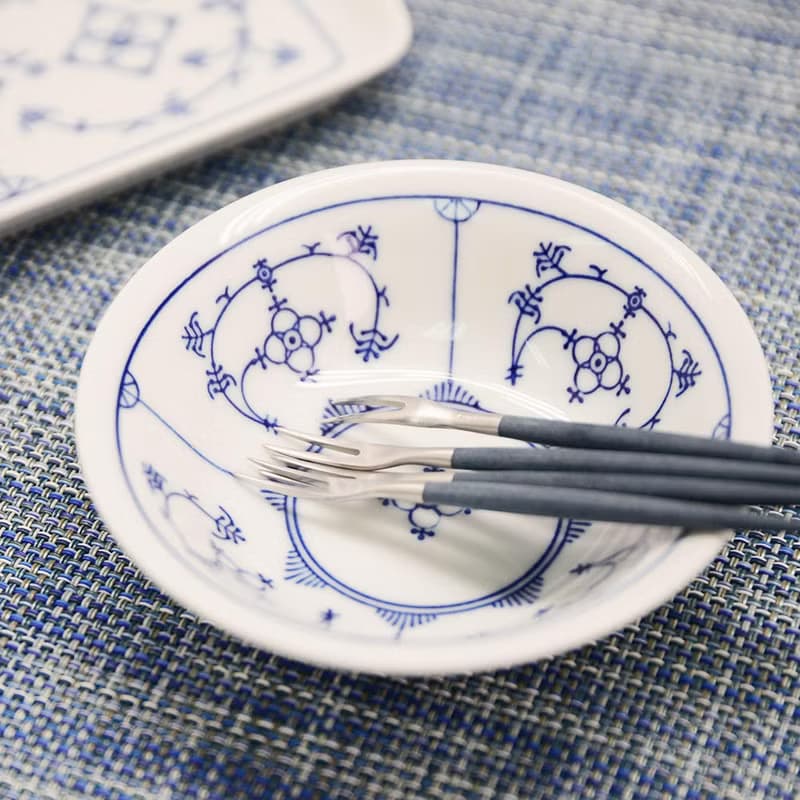 葡萄牙Cutipol GOA系列藍銀12cm迷你水果叉四件組