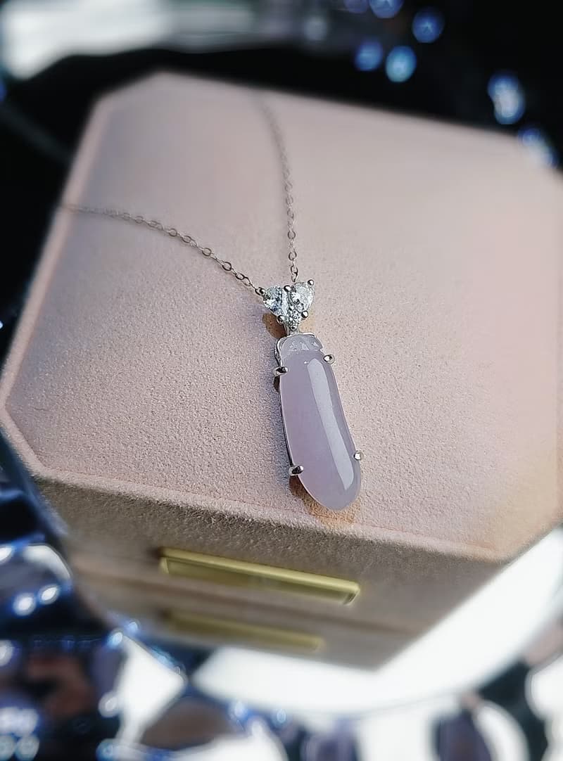 招財•福氣•貴人|冰紅紫福瓜|緬甸A貨翡翠純銀吊墜項鍊