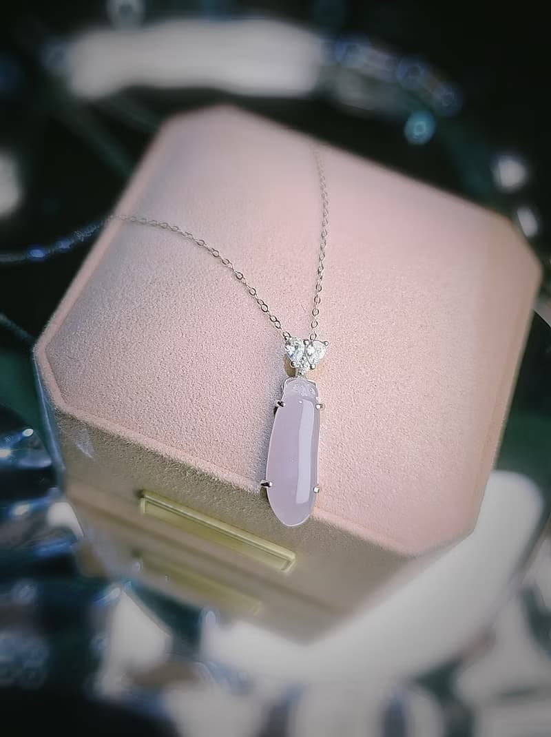 招財•福氣•貴人|冰紅紫福瓜|緬甸A貨翡翠純銀吊墜項鍊