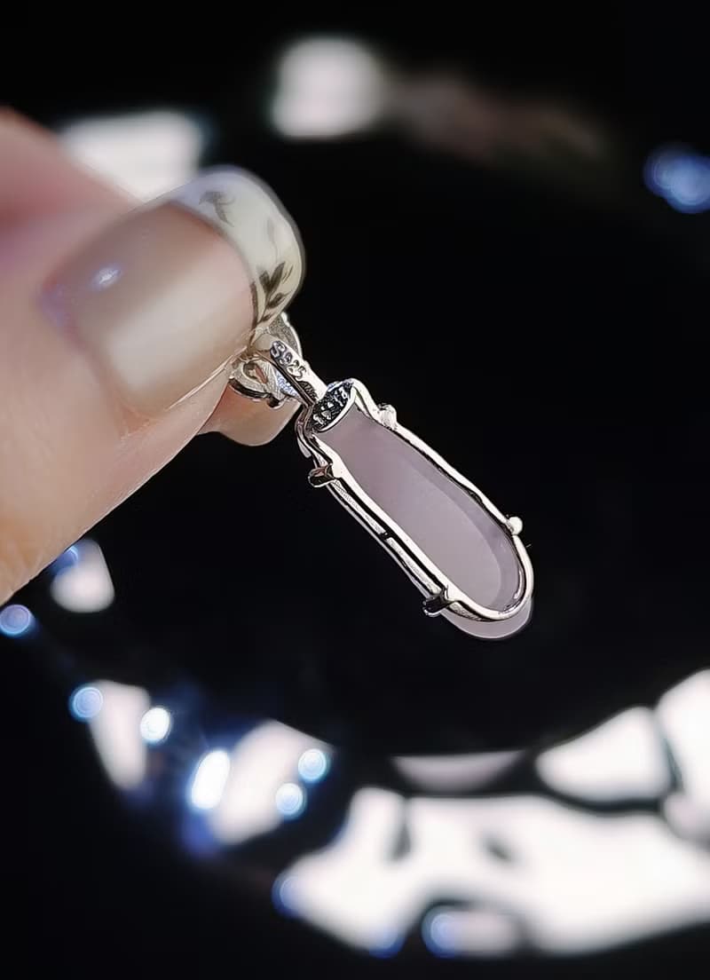 招財•福氣•貴人|冰紅紫福瓜|緬甸A貨翡翠純銀吊墜項鍊