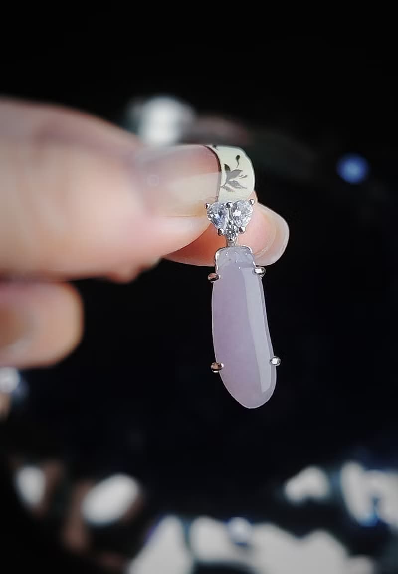 招財•福氣•貴人|冰紅紫福瓜|緬甸A貨翡翠純銀吊墜項鍊